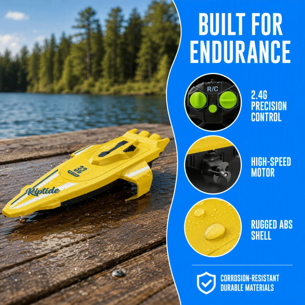 High Speed Remote Control Boat Sailing Boat Long-lasting Racer RC Boats 2.4G Waterproof Wireless Speedboat Toy Pool Toys