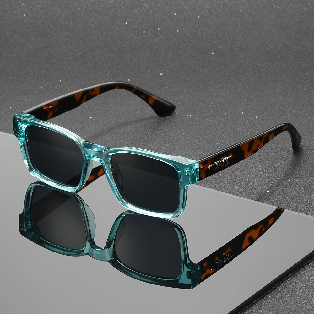  Men Retro Square Polarized Sunglasses UV400 Unisex Trendy Eyewear For Driving Fishing Beach Travel Outdoor Street Fashion