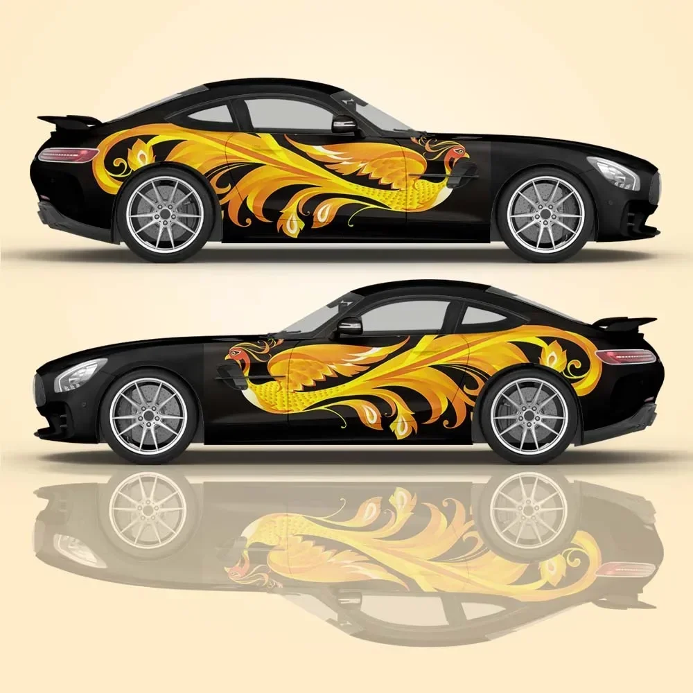 Abstract Animals Car Body Stickers Chinese Style Phoenix Vinyl Car Side Decal Sticker Universal PVC Car Sticker