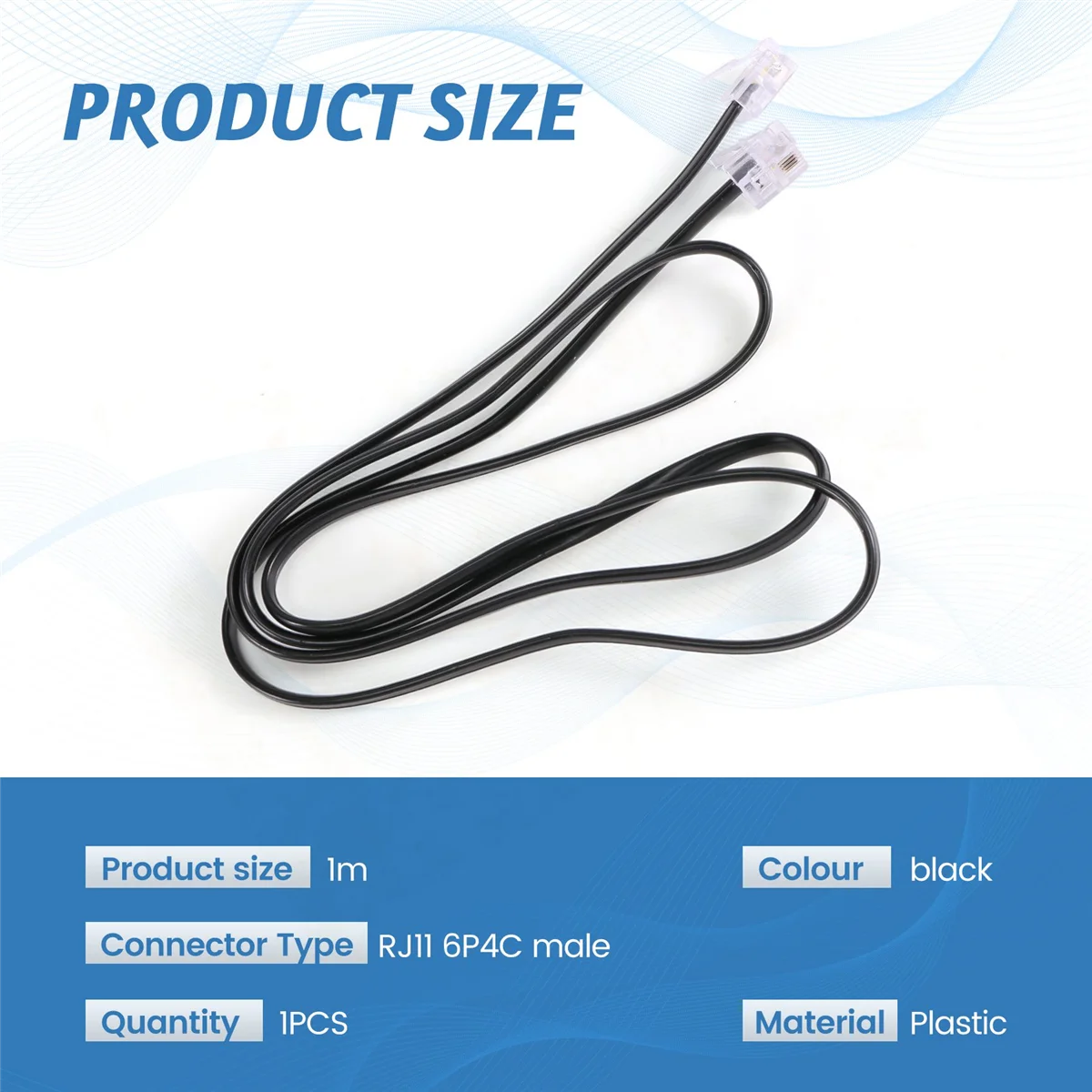 RISEN RJ11 6P4C سلك كابل الهاتف مودم ADSL 1 متر #1