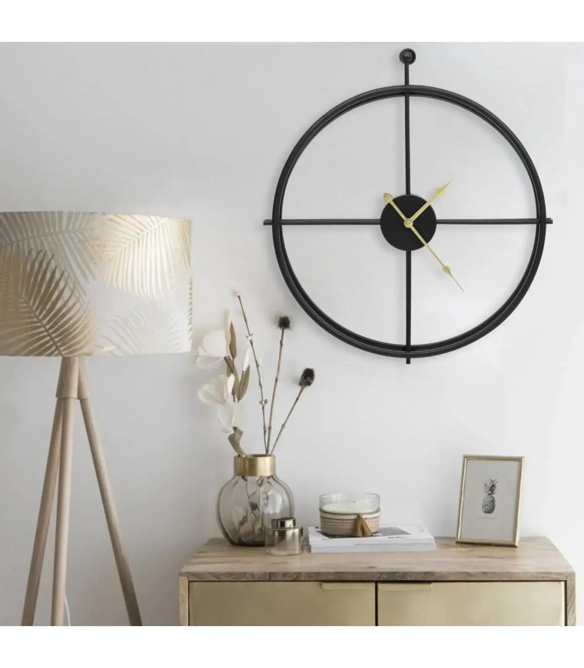 Wall clocks black iron wall clock 52 cm