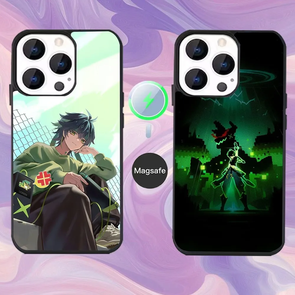 

G-Genshin Impact Kinich Phone Case For iPhone 16,15,14,13,12,11,Pro,Max,Plus,Mini,Magsafe,Magnetic Wireless Charging Case
