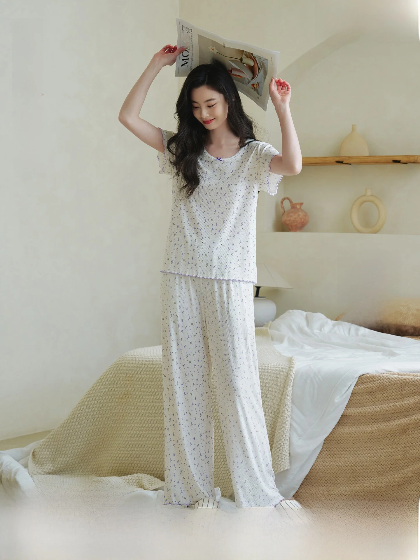 pijama-de-mujer-darley-con-relleno-en-el-pecho-nuevo-modelo-de-verano-con-estampado-floral-manga-corta-y-pantalon-largo-ropa-de-casa-conjunto-ligero-de-mezcla-de-algodon-suave