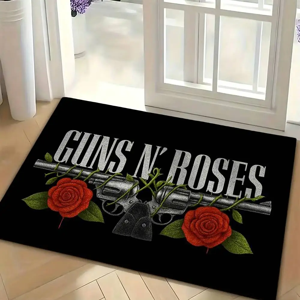 G-Guns N R-Roses Bedroom Decor Carpet  for Living Room Thick Plush Study Floor Mat Home Fluffy Soft Rug