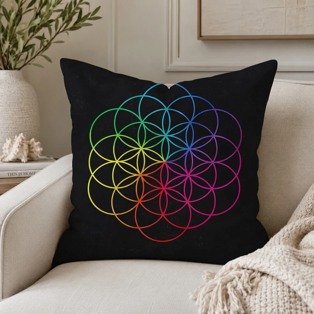 C-Coldplay Rock Band Pillow Case Plush Pillow Cases Home Decoration Pillow Cover for Sofa Bed Chair Living Room
