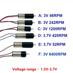 DC 3V 3.7V 47rpm-1200rpm Mini 6mm Planetary Gearbox Gear Reducer Motor Reduction Micro Coreless Motor DIY Robot