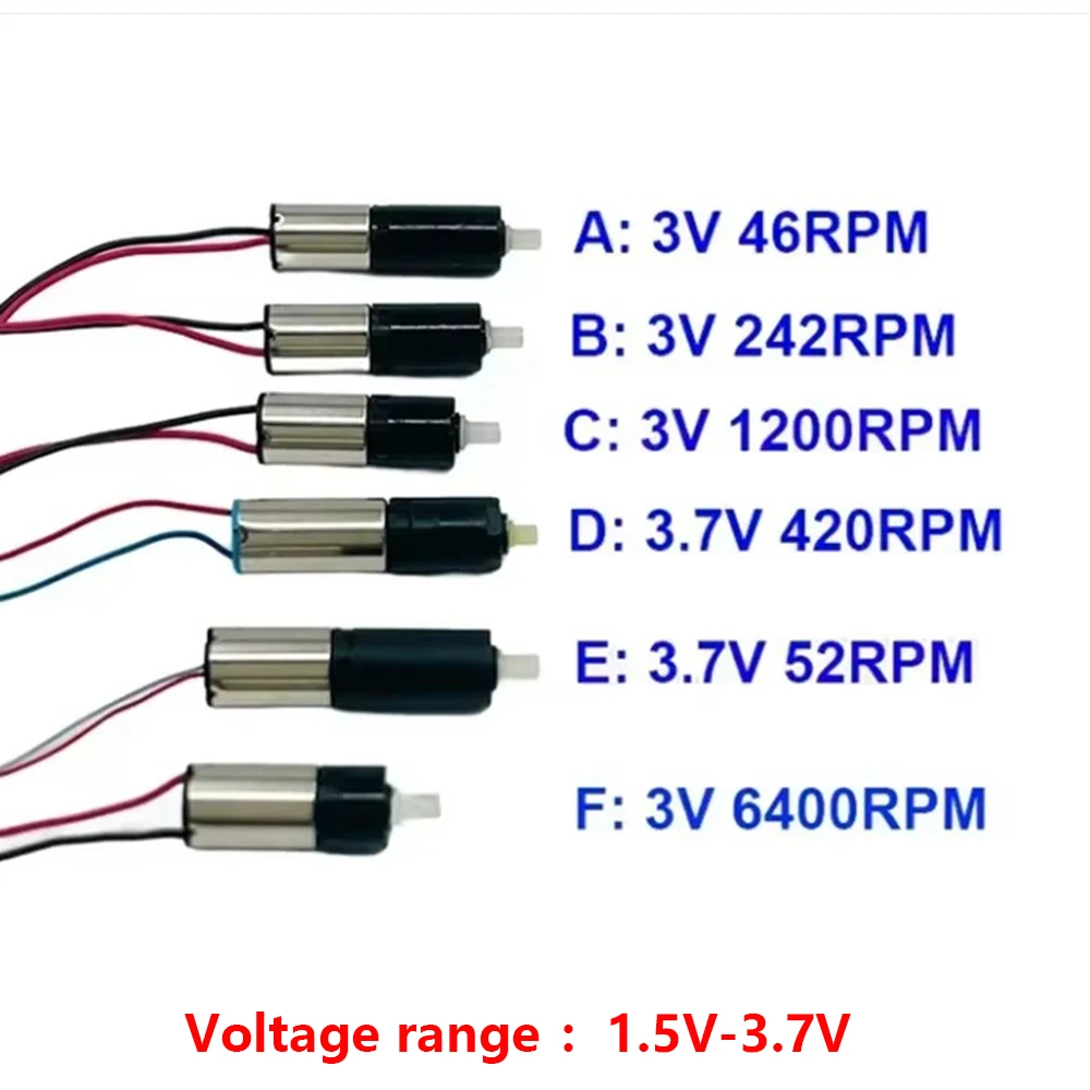 DC 3V  3.7V 47rpm-1200rpm Mini 6mm Planetary Gearbox Gear Reducer Motor Reduction Micro Coreless Motor DIY Robot