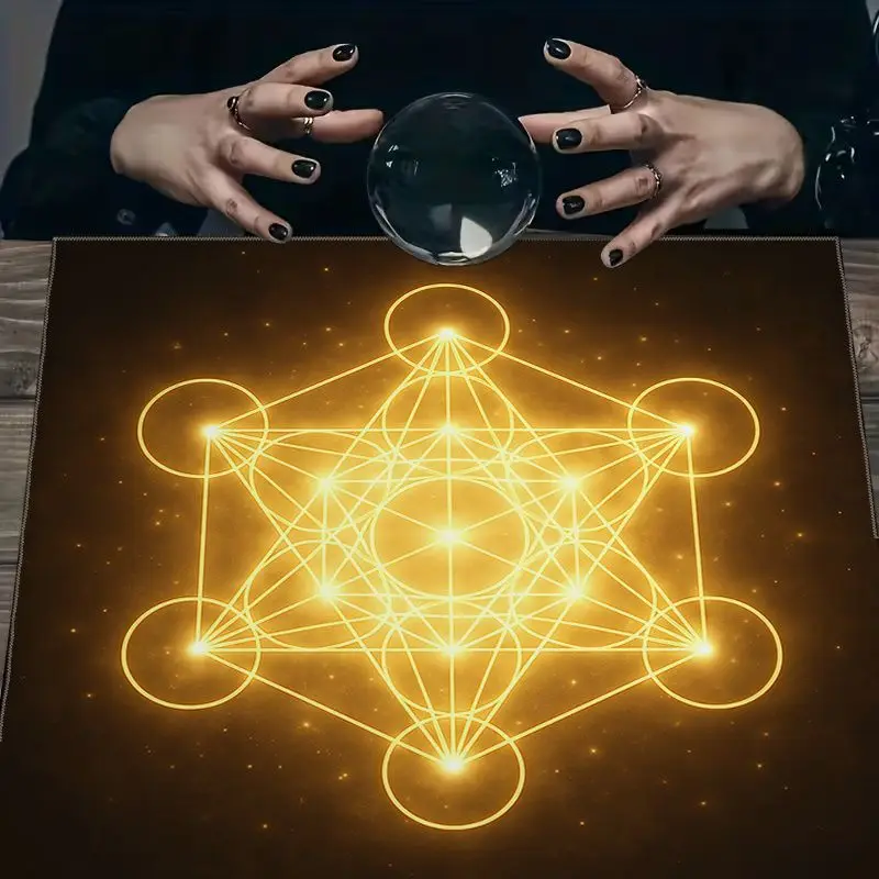 Gilded Metatron Tarot Tablecloth Altar Divination Spiritual Table Decoration Mat Tablecloth