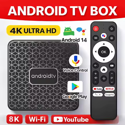 Smart TV Box Android 14 Rockchip RK3518 BT5.4 HDR10+ Hulu 8k Voice Control Wifi6 USB3.0 1080P HDMI IPTV Set Top Box Media Player
