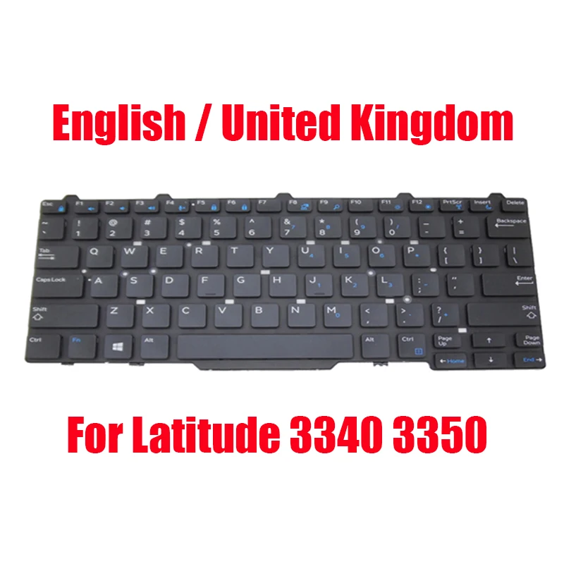 

US UK Keyboard For DELL For Latitude 3340 3350 094F68 94F68 010M30 10M30 PK1313D3A00 PK1313D4A12 English United Kingdom New