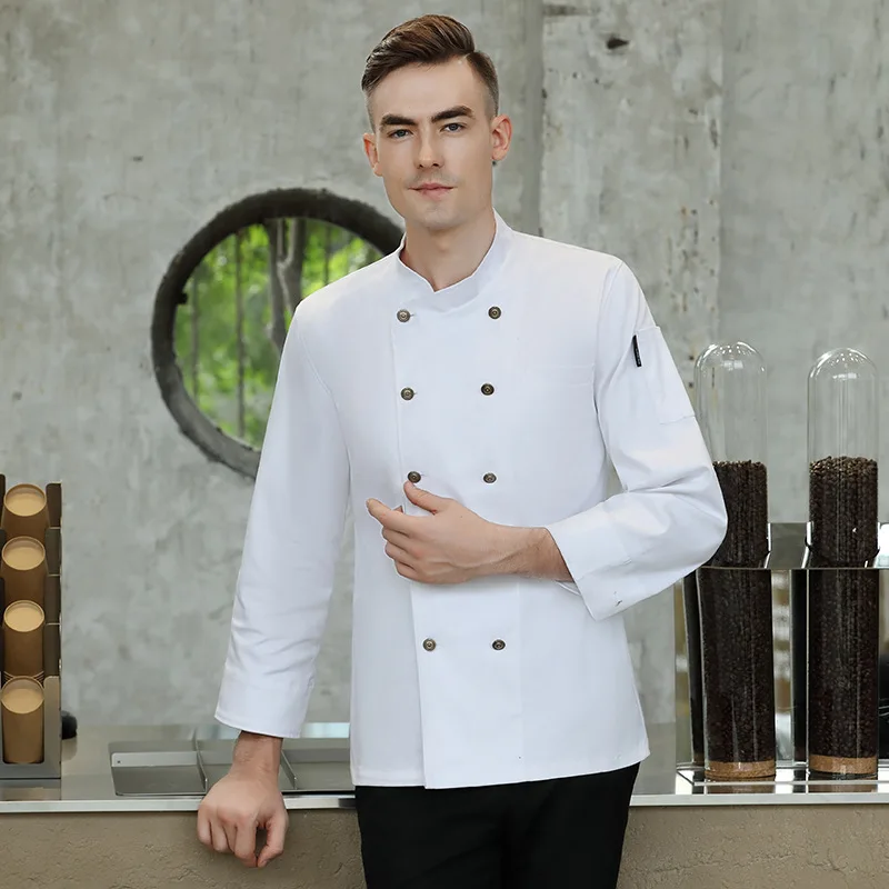 Uniforme de Chef de manga larga para comedor de Hotel, ropa de trabajo de pastelería, punto occidental, Primavera