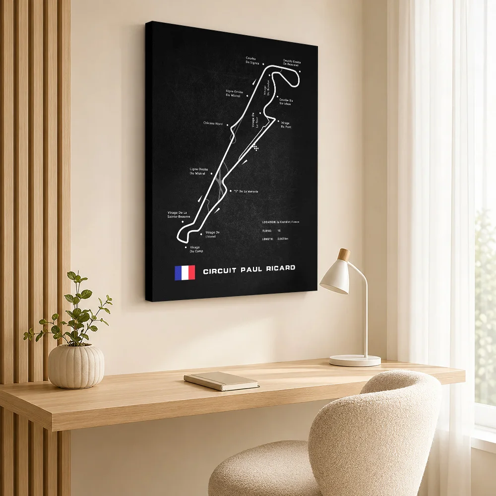 Circuit Paul Ricard Framed Canvas Poster Personalized Photo Modern Aesthetic Wall Paintings Decoration for Living Room Bedroom