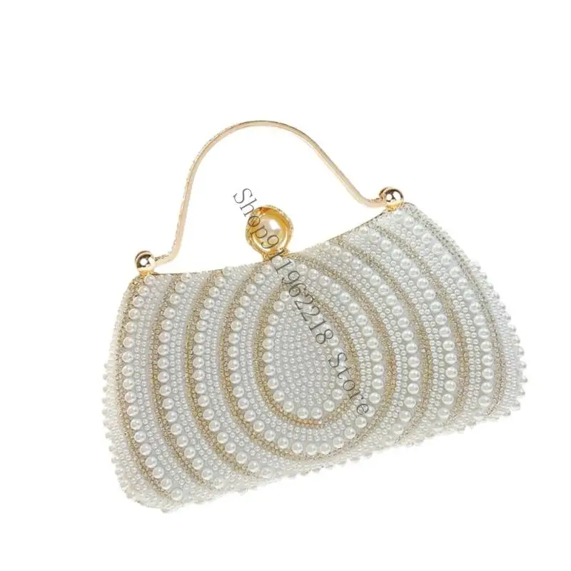 

Contemporary Wedding Purse Rhinestones Detailing Triple Carrying Option Stylish Accessory Shoulder Bag For Special Event 066F