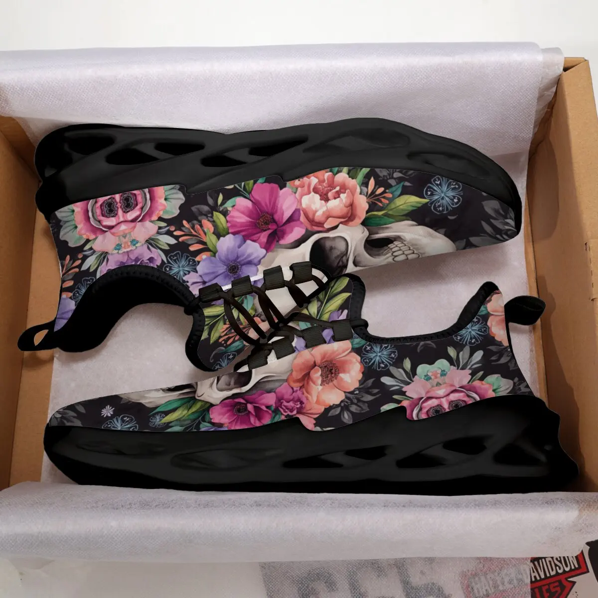 

Кроссовки женские дизайнерские с черепом и цветочным принтом повседневная легкая спортивная обувь мужские кроссовки Tenis Masculino