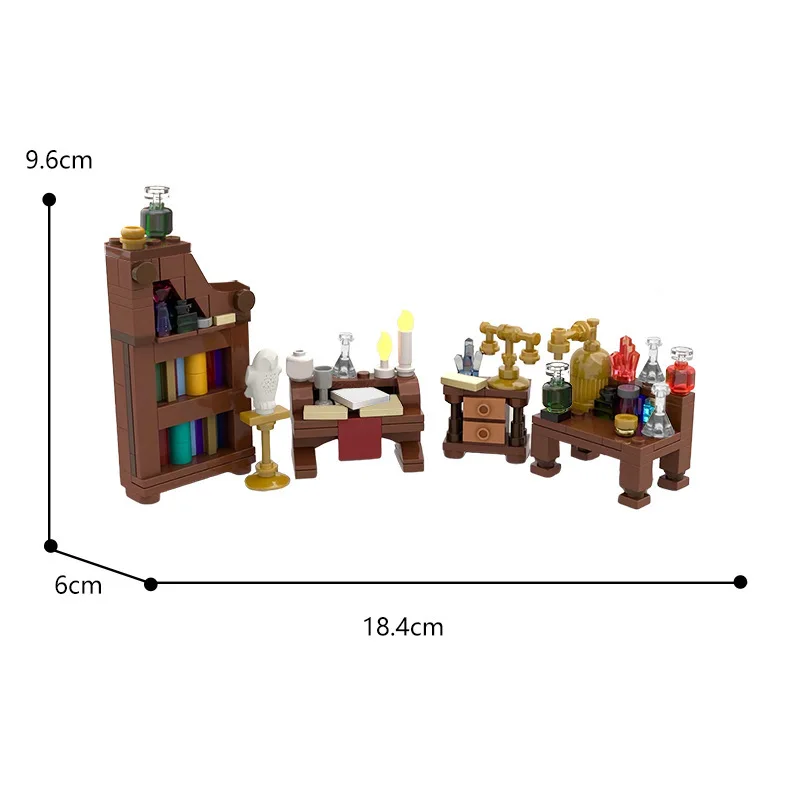 Blocs de Construction de laboratoire magique médiéval, bricolage, atelier ancien, jouets de Construction, château mystère, briques d'assemblage, cadeau pour adultes et enfants