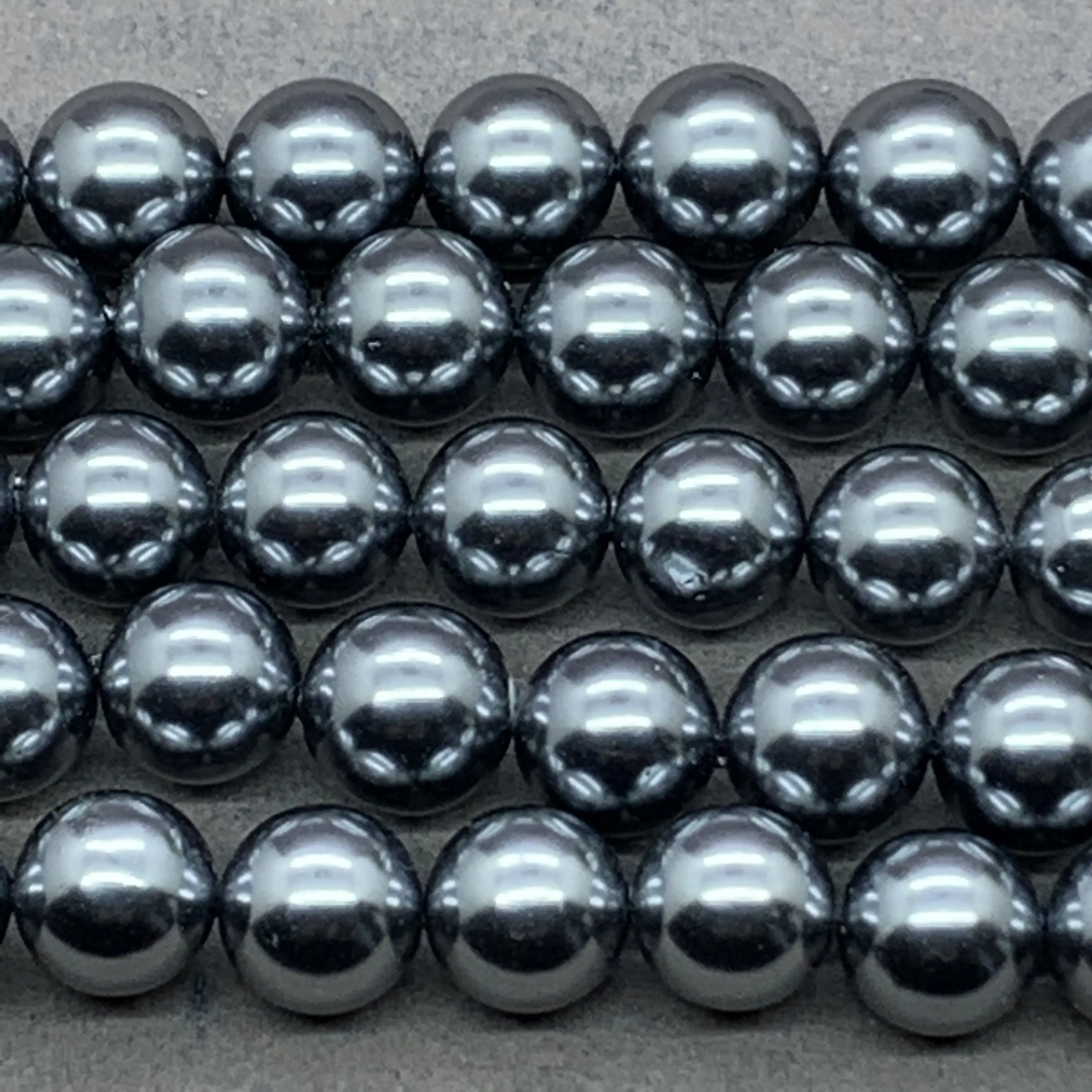 Natural Ocean Plating Dark Gray Shell Pearl Beads 6-12mm Round Loose DIY Jewelry