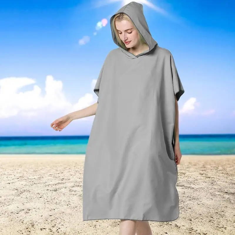 Surf Poncho ไมโครไฟเบอร์ว่ายน้ําเปลี่ยนผ้าเช็ดตัว Quick-Drying Beach Poncho สวมใส่ผ้าห่มสปา Robe สําหรับ Aquatics กีฬาบ้าน
