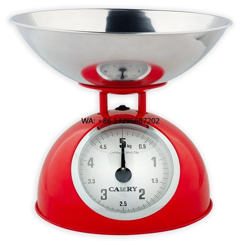 

New Design Wholesale 5kg 4kg 20g Balance Kitchen Weighing Mechanical Food Scales Dial Spring Scale Weigh in Bowl Metal Housing