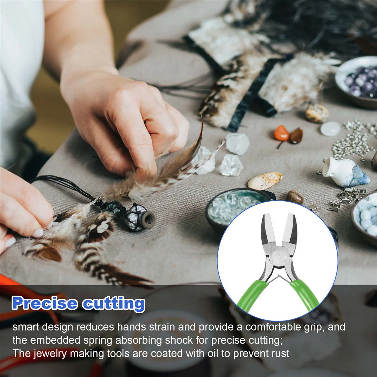 

NEW 8 Pieces Jewelry Making Pliers Tool Kit, Needle Nose Pliers, Round Nose Pliers, Nylon Jaw Pliers for Jewelry DIY