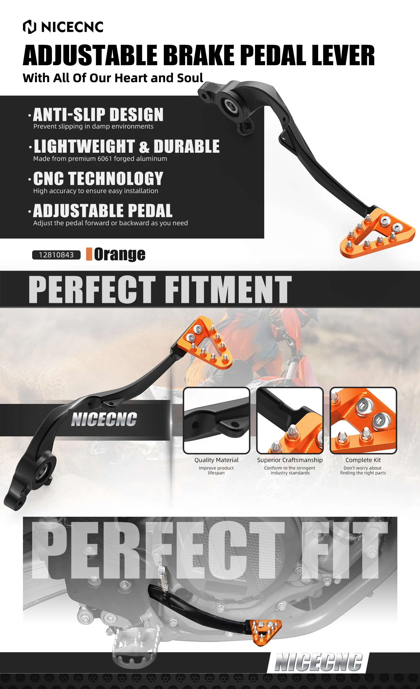 (EU-Lager) Für KTM EXC 300 EXCF 350 SX 125 SXF 450 XC XCW TPi 2017-2023 Einstellbarer Geschmiedeter Bremshebel Schalthebel – Detail 2