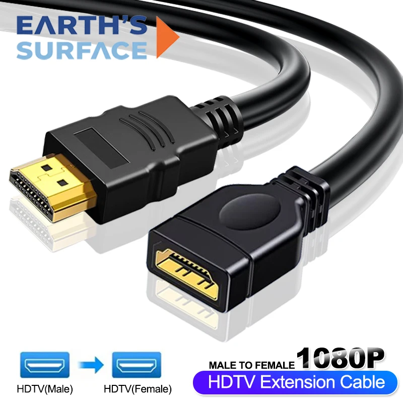 HDMI-compatible Extension Male to Female Adapter Cable 1080P HDMI-compatible Extender Converter Cable for PC HDTV Projector PS4