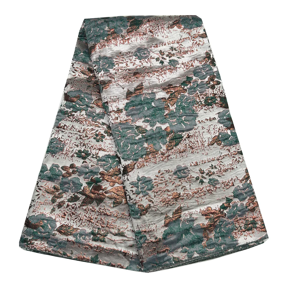 African Jacquard Nigerian Brocade Lace Fabric Sewing Party Dresses For Women High Quality French Gilded Brocade Lace 5 yards