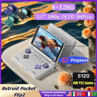 Retroid Pocket Flip2 Retro Handheld Game Console Android13 5.5 Inch AMOLED Touch Screen Video Player Wifi Bluetooth PSP PS2 Game