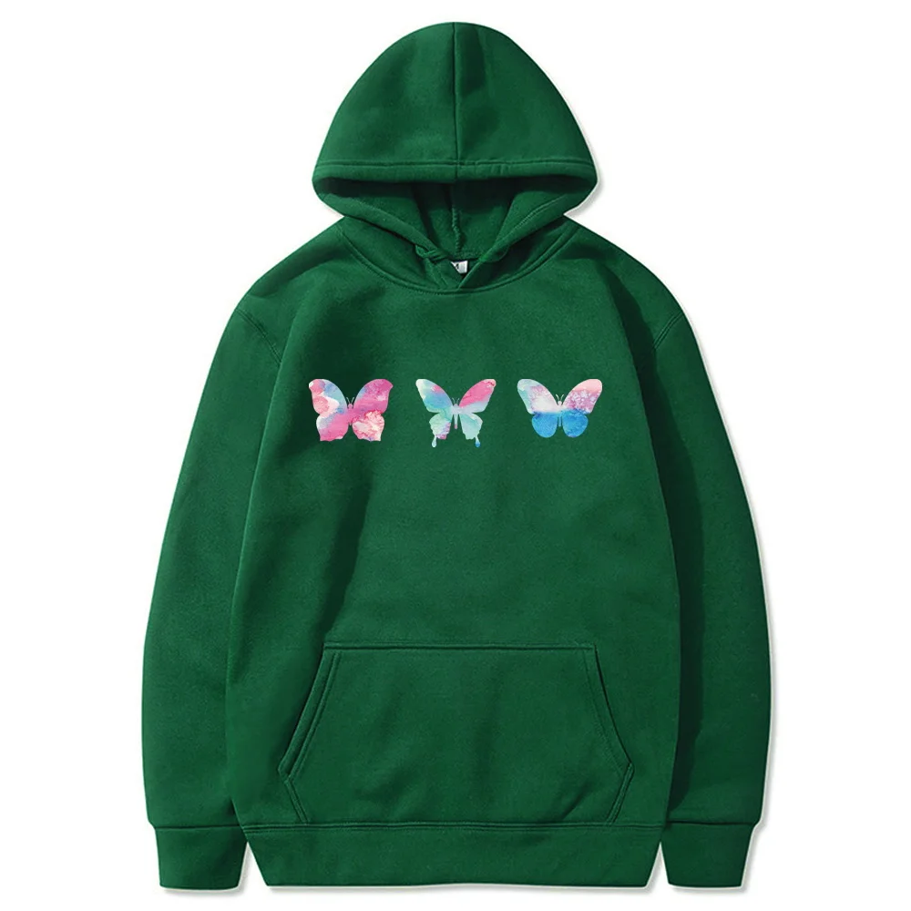 Bướm Mới In Áo Nỉ Nam/Nữ Dạo Phố Áo Hoodie Dài Tay Thời Trang Nữ Đi Lại Hàng Đầu Mùa Thu 2022 Dáng Rộng Áo Thun Chui Đầu