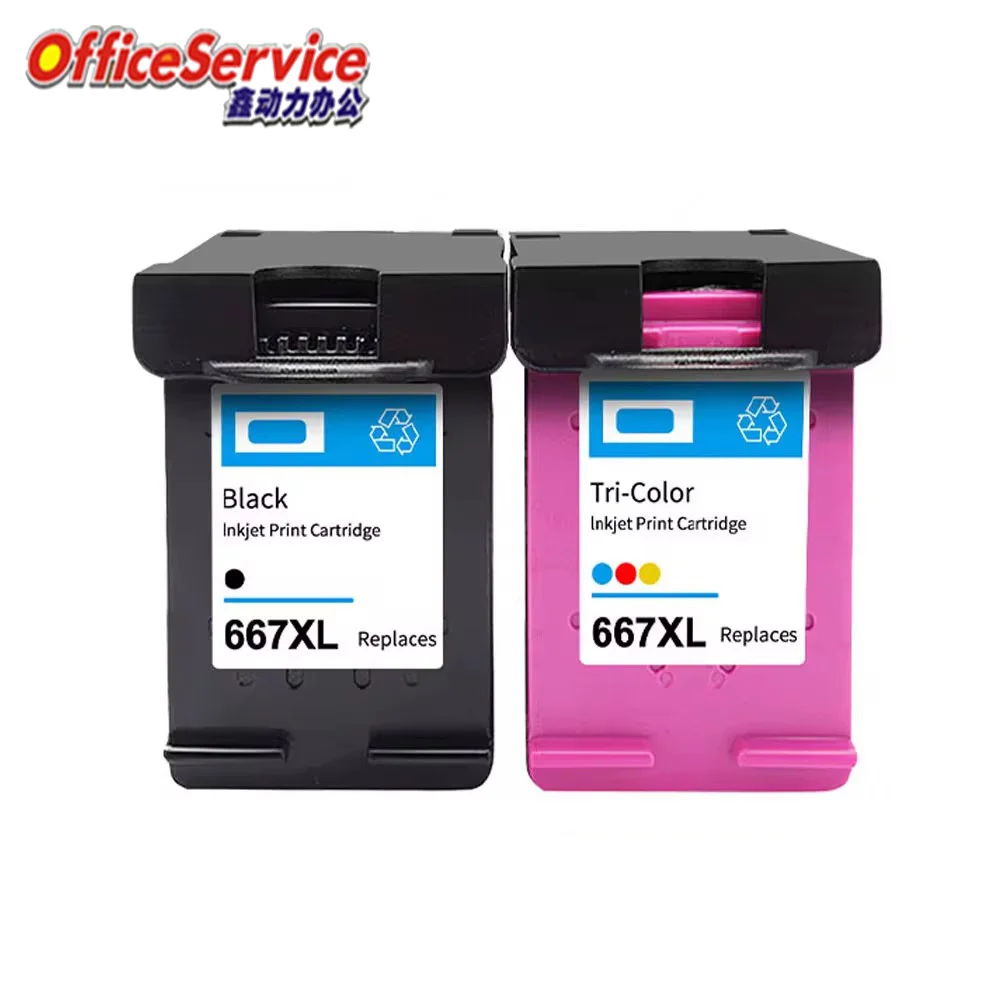 667XL 667 Ink Cartridge Compatible For HP667, for DeskJet 1275 2374 2375 2376 2775 2776 6475 6476 6075 printer