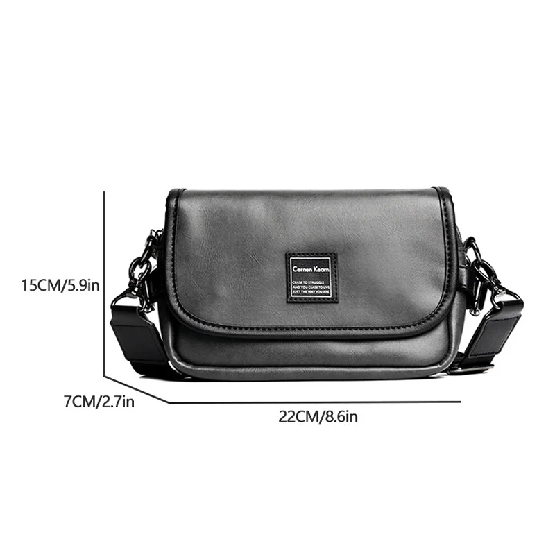 Men Shoulder Bag PU Leather Casual and Stylish Yout Street Style Small Square Bag Back Sling Bag Messenger Bag