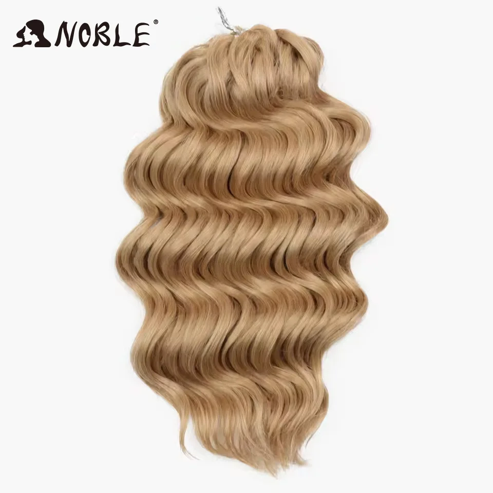 Noble Hair Twist Crochet Lockiges Haar 16“ Regenbogenfarben Tiefe Welle Flechthaar Ombre Blond Wasserwellen Flechthaarverlängerungen – Detail 18
