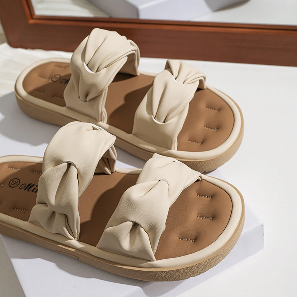 

Пляжные сандалии, модные нескользящие летние шлепанцы на толстой подошве с бабочкой, увеличивающие рост для женщин