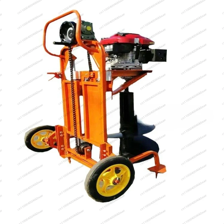

wheeled portable digging machine, orchard fruit tree fertilization drilling machine, one person tree planting digging machine