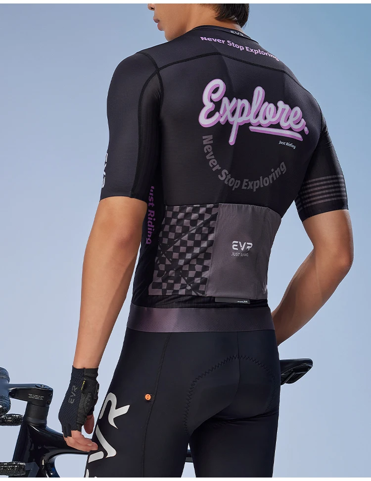EVR Herren Sommer-Radtrikot Kurzarm-Rennrad-Oberteil Schnelltrocknendes MTB-Mountainbike-Shirt mit Taschen – Detail 16
