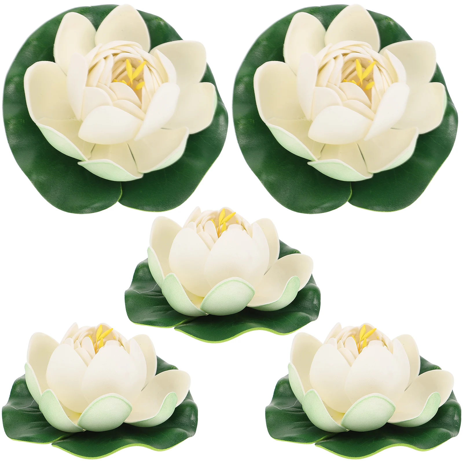 

5Pcs Floating Lotus Artificial Flower Simulated Lotus Decor for Garden Pond Aquarium Pool Decoration Floating Flowers
