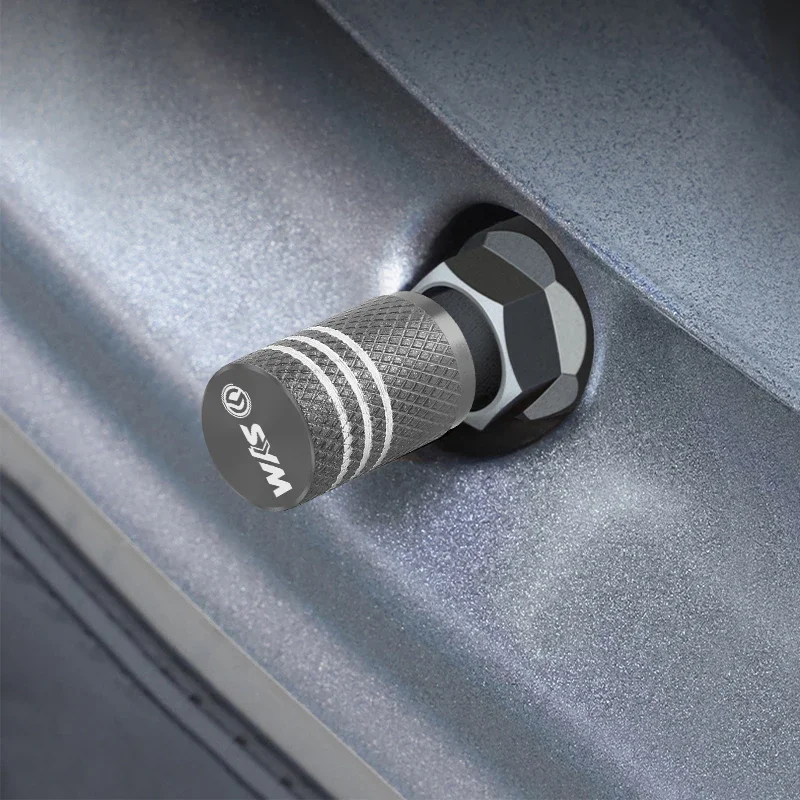 Motorcycle Accessories for SYM Joymax Z 125 200 250 300 GTS 250i 300i T3 Maxsym Wheel Tire Valve Stems Caps + Keychain Key Rings