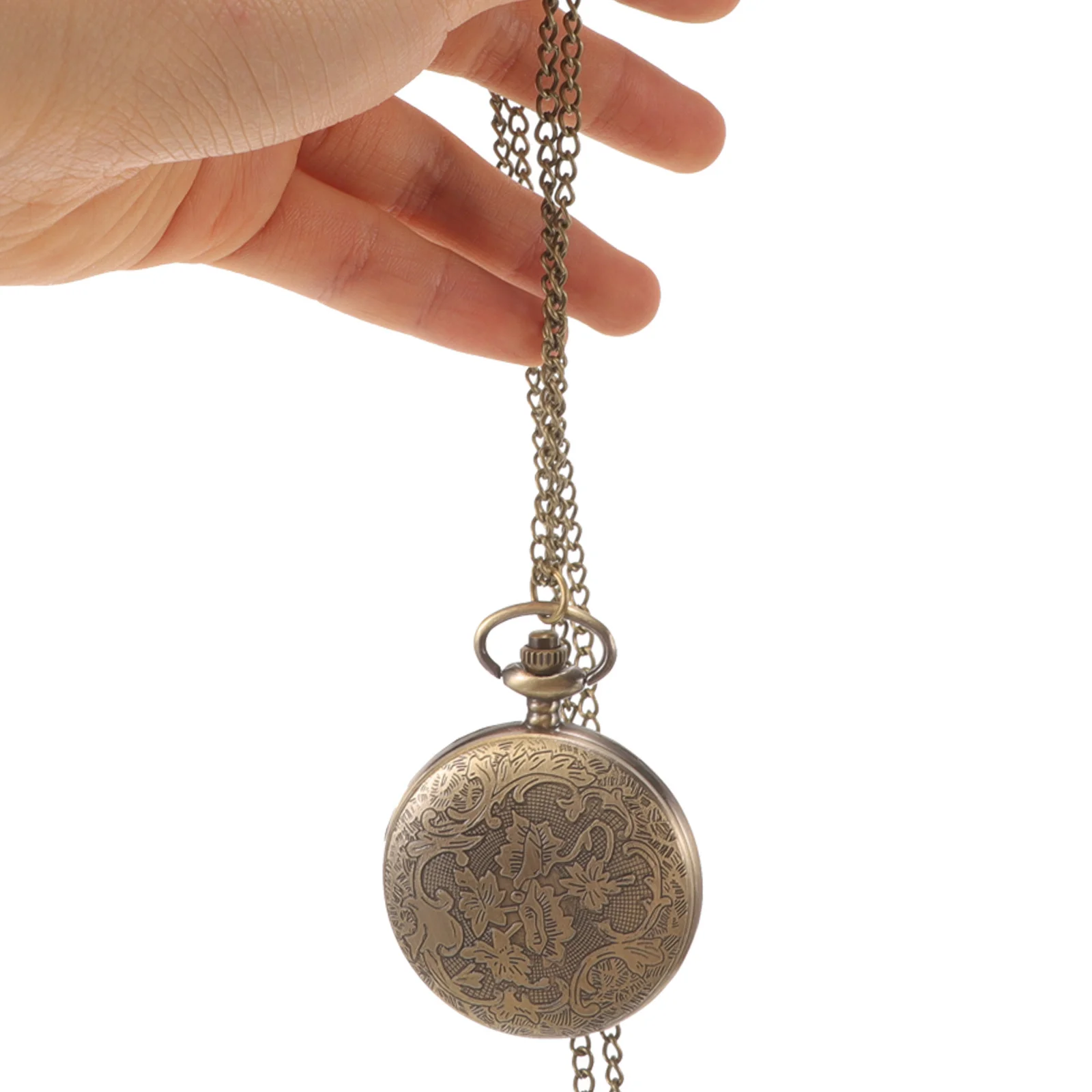 

Quartz Pocket Watch Necklace Alloy Pendant Hollow Costume Jewelry for Women Vintage Style Men Pocket Watch