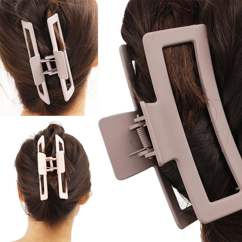 Koreaanse Stijl Effen Kleur Frosted Grote Krab Haar Klauwen 13Cm Grote Haai Clips Voor Vrouwen Paardenstaart Clip Haarspelden Haarspeldjes