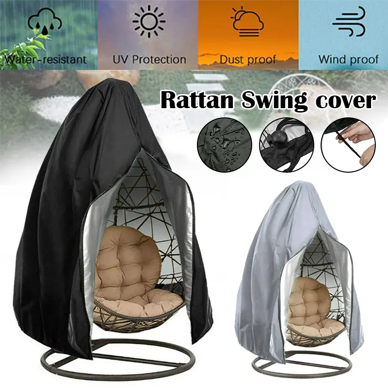 Patio Hanging Egg Chair Cover Waterproof Swing Egg Chair Cover With Zipper Wind-Proof Egg Chair Cover With Bottom Buckle