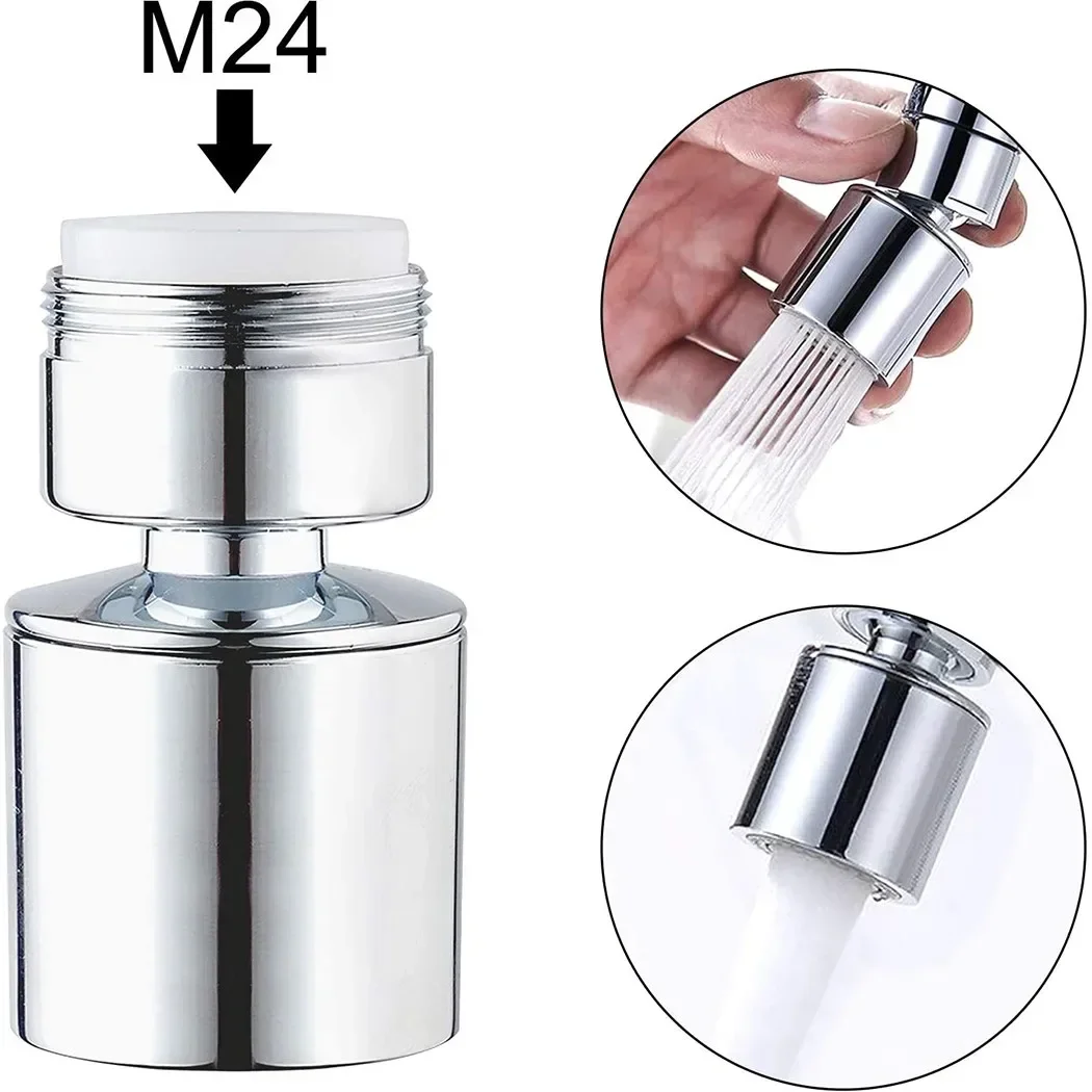 Kitchen Taps Head 360° Rotate Faucet Swivel End Diffuser Adapter Filter Bath Faucet Connectors M24 Kitchen Faucet Aerator NEW