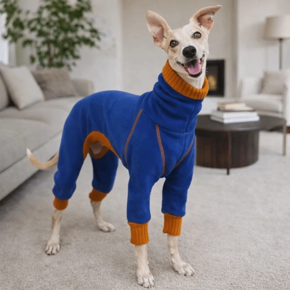 

Fashion High Neck Dog Jumpsuit Stretchy Plush Pet Turtleneck Cold-Proof Breathable Dog Base Coat Winter Clothes