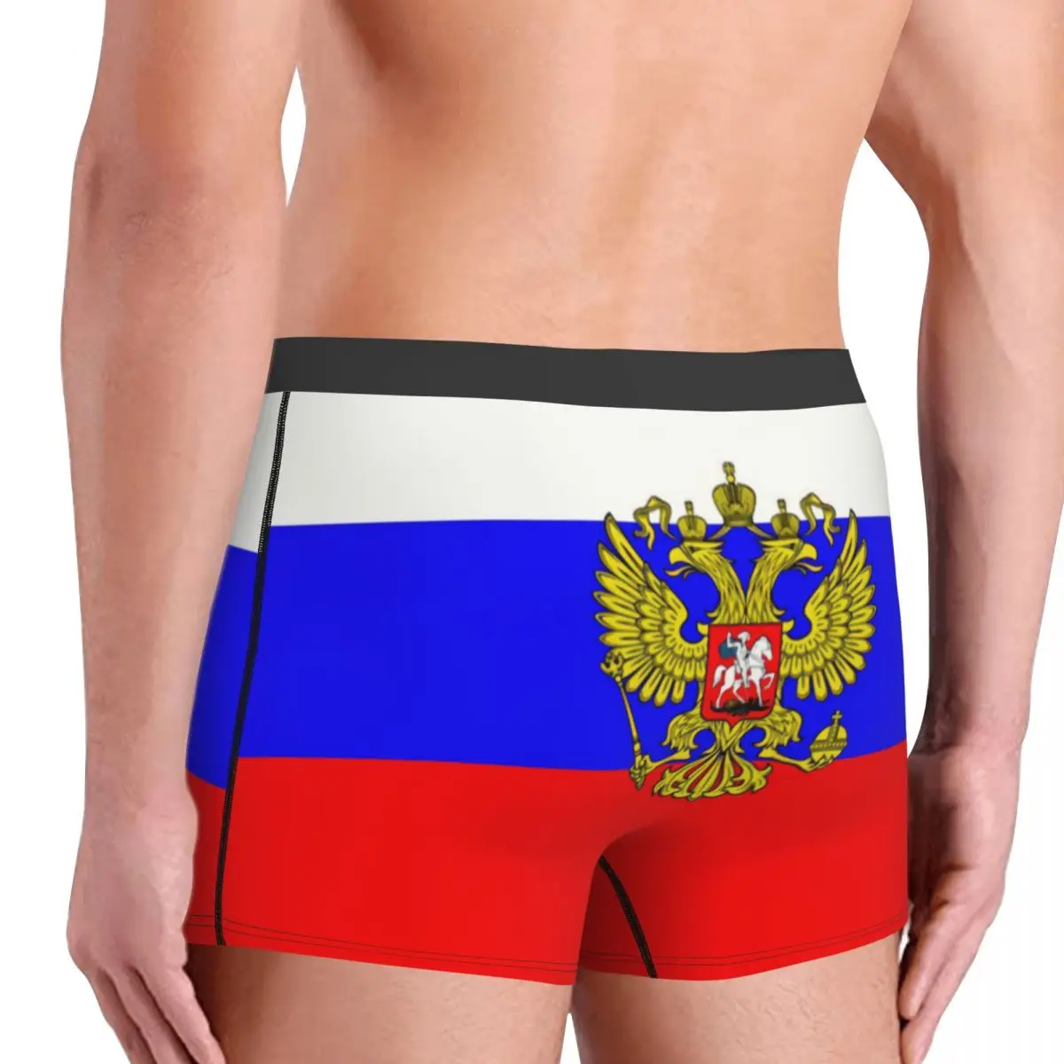 Calzoncillos tipo bóxer de ropa interior con bandera rusa, novedad masculina personalizada, pantalones cortos suaves, bragas, calzoncillos