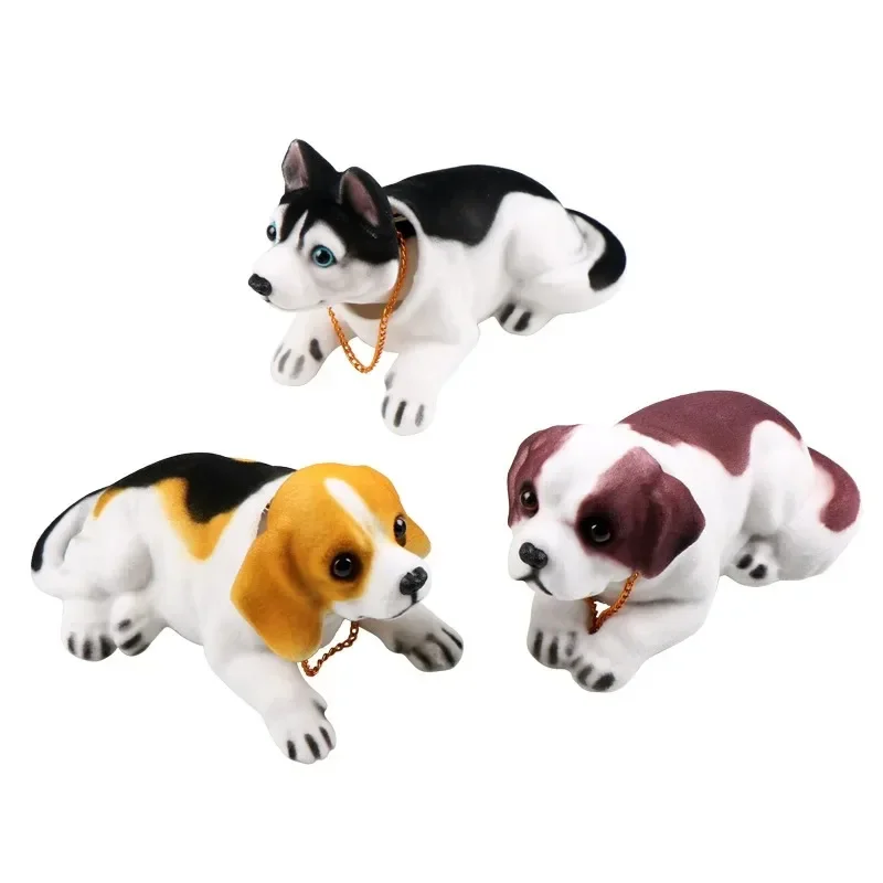 Car Doll Husky Beagle St Bernard Shepherd Shake Head Dog Decoration Car Interior Decoration Cute Creative Gift Tabletop Ornament