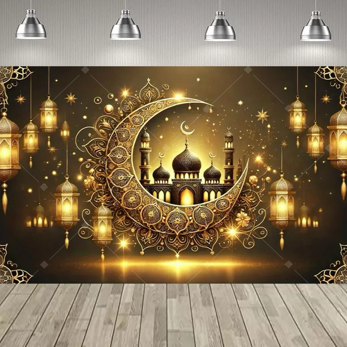 لافتة ديكور لمستلزمات حفلات عيد الفطر، مسجد إسلامي، عمارة مبارك، حفلة رمضان، احتفال بالمهرجانات #4