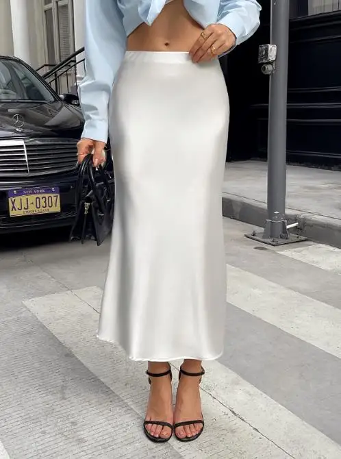 

Women's Clothing 2025 Autumn and Winter Vacation Style Elegant Hip Hugging Long Skirt Half Skirt Simple Commuting Elegant Skirt