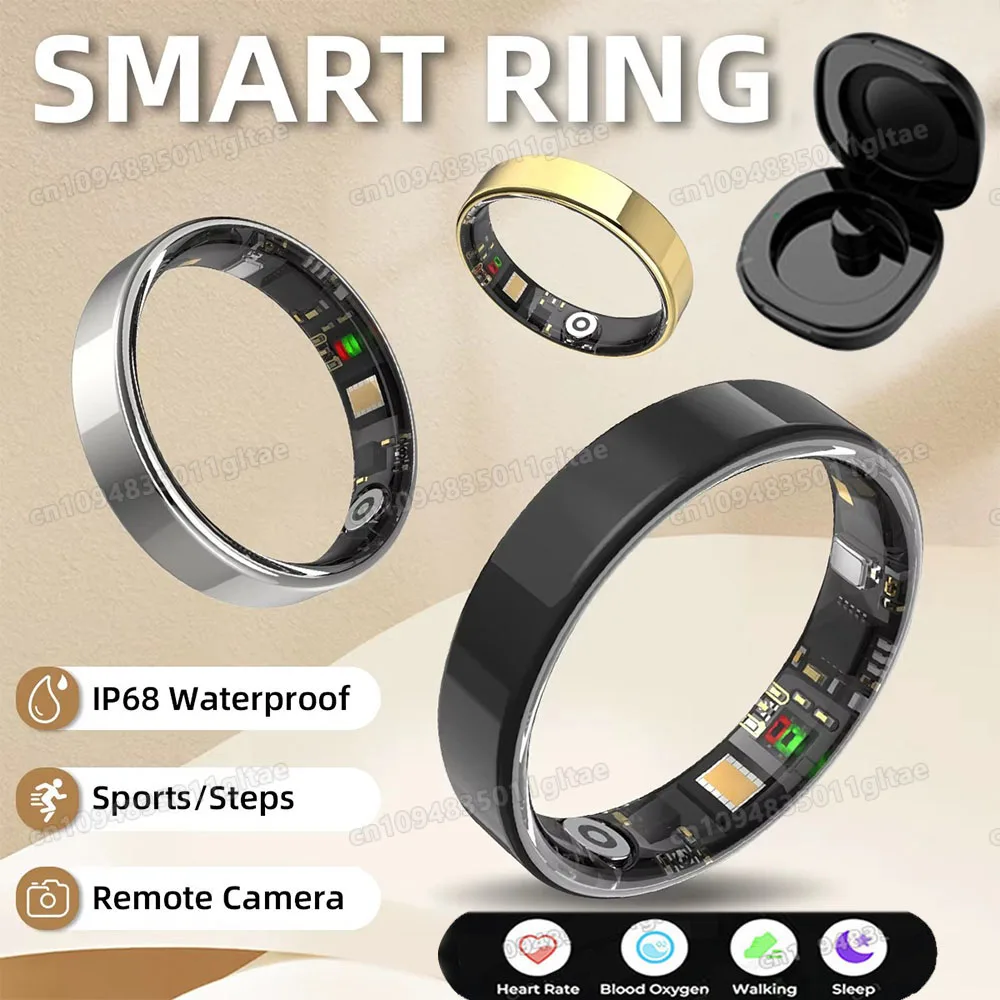 2026 New Smart Ring Heart Rate Blood Pressure Sleep Monitoring Motion Tracking IP68 Waterproof Men Women Smart Ring Holiday Gift