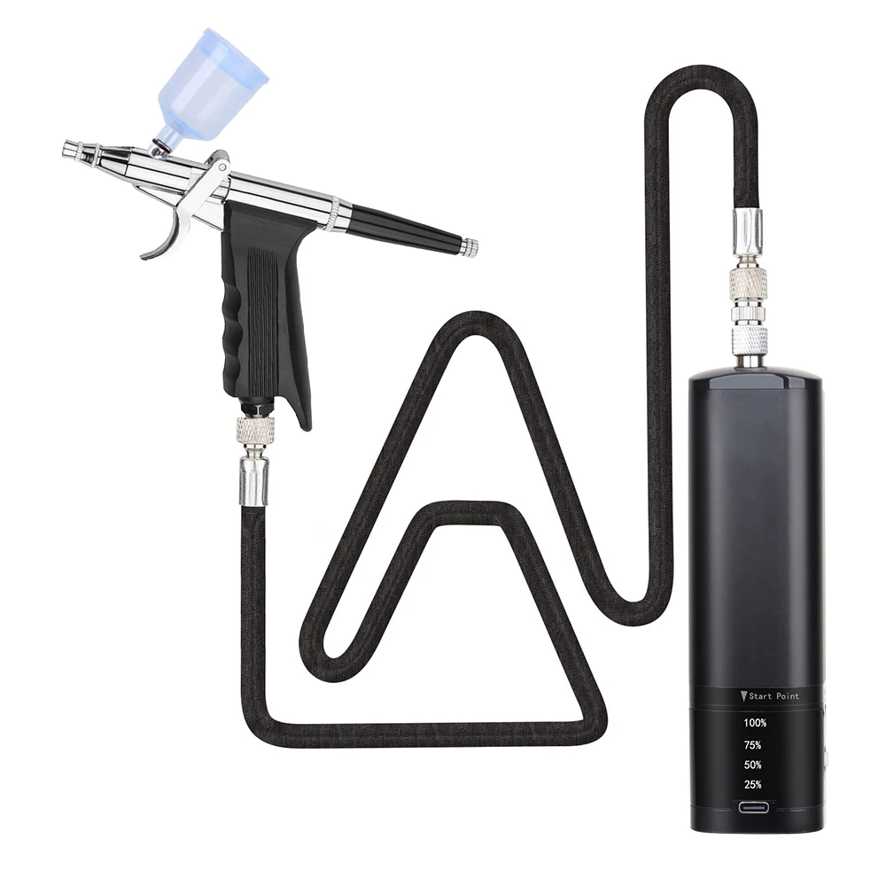 Personal Cordless Airbrush With Compressor Kit Replace Battery Noiseless Super Works High Power Type C USB Pneumatic Tool