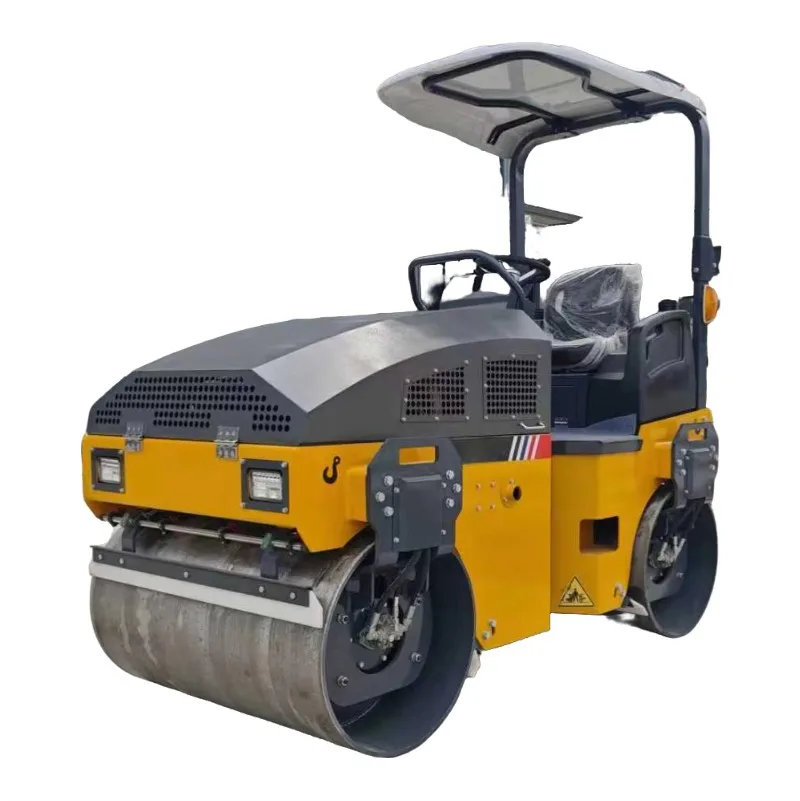 Small Road Roller Machine Hydraulic Vibratory Compactor Double Drum Roller For Road Construction Projects