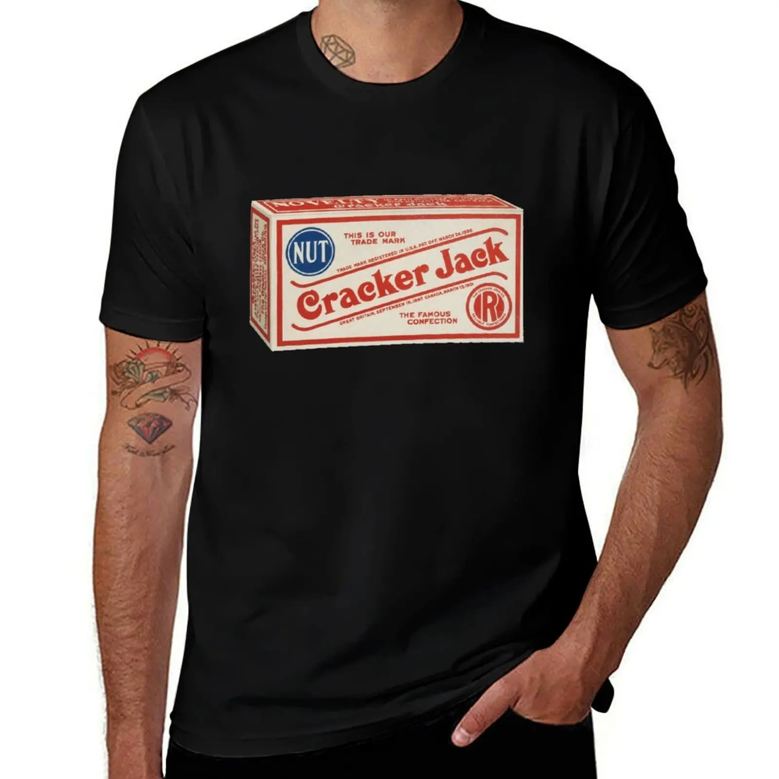 Cracker Jack Caramel Popcorn Box T-Shirt Big Size Daily Wear T-Shirt
