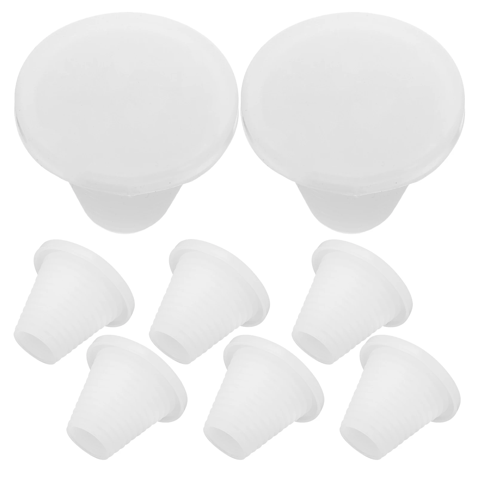 

8pcs White Seal Plug Drain Stoppers Bottle Lid Solid Rubber Plugs For Holes Reusable Leakproof Heat Resistant
